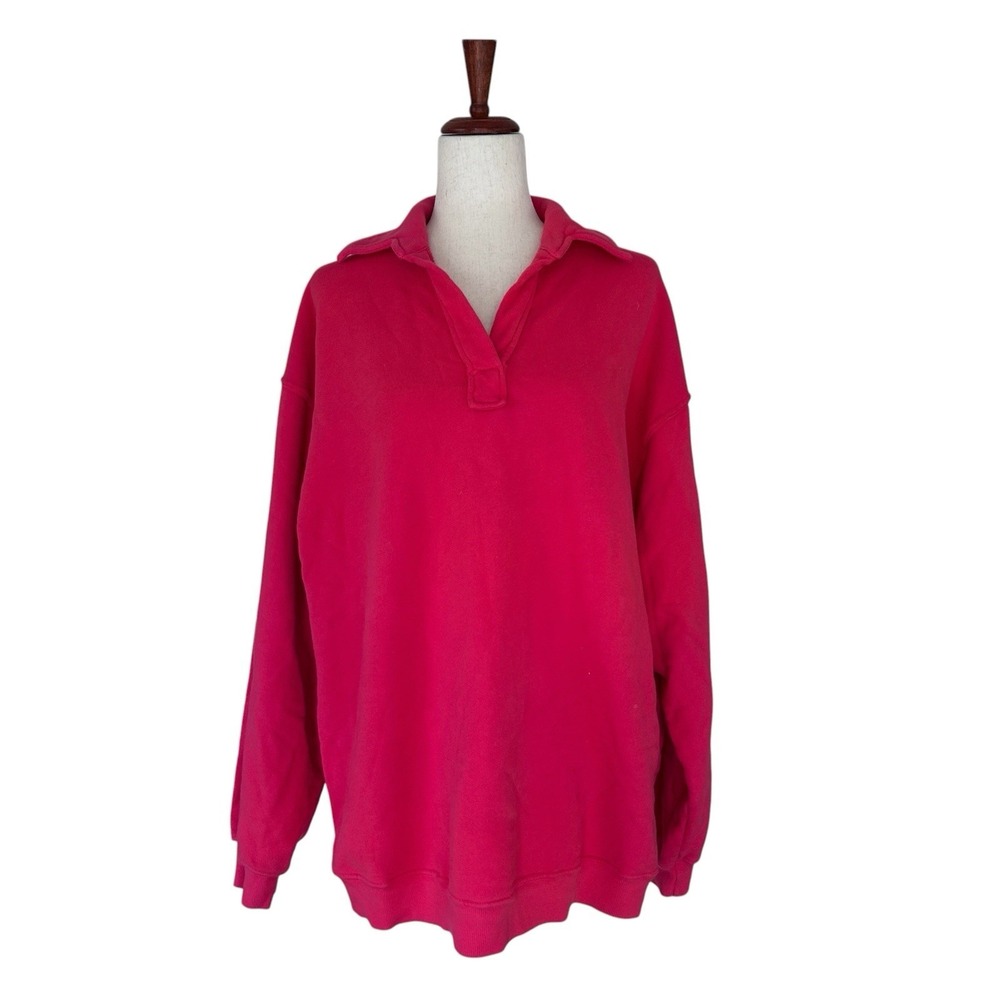 Daily Drills Women's Sweater XS / Small Oversized Collared Crew Rugby Polo